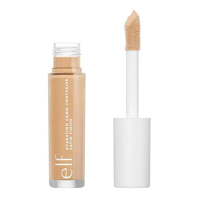 e.l.f. Hydrating Camo Concealer, Lightweight, Full Coverage, Long Lasting, Conceals, Corrects, Covers, Hydrates, Highlights, Tan Sand, Satin Finish, 25 Shades, All-Day Wear, 0.20 Fl Oz