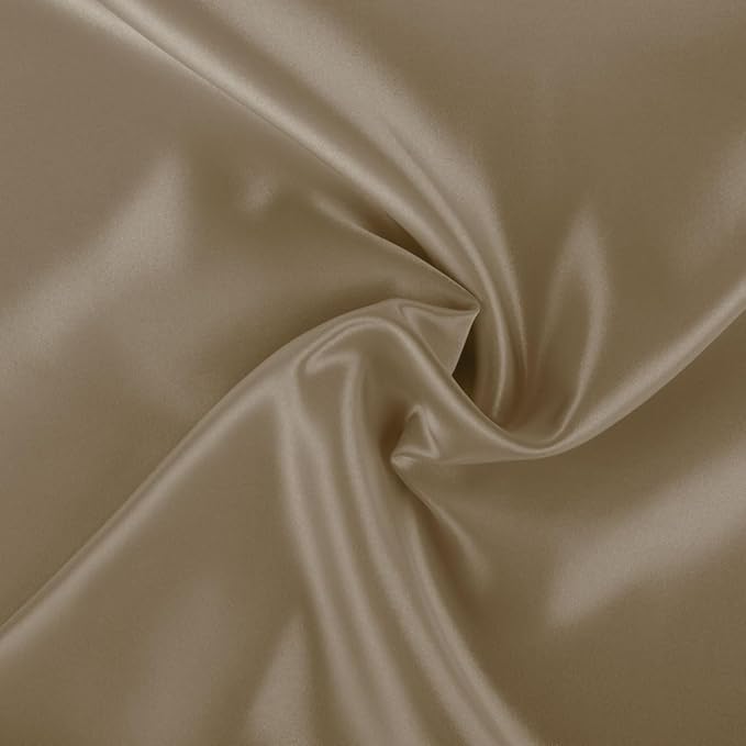 BLISSFORD Satin Pillowcase with Zipper, for Hair and Skin Care, Feels Soft and Cool Like a Silk Pillowcase, Beige Satin Pillow Cases 2 Pack, Slik Pillow Cover, Queen Size, Set of 2