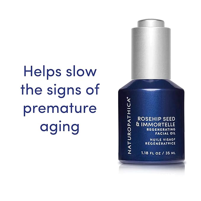 Naturopathica Rosehip Seed & Immortelle Regenerating Facial Oil, Daily Face Oil for Softened Fine Lines and a Healthy Glow, Lightweight Face Oil for Men and Women, 1.18 fl oz