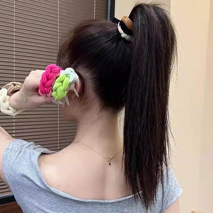 5PCS Hair Bracelets for Women Elastic Bracelets Hair Ties No Damage Hair Bands for Girls Lively Silk Scrunchies Thick Thin Long Curly Hair Accessories for Women