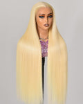 Alididi 613 13x6 Lace Front Wig Human Hair 20 Inch 180 Density Blonde Wig Human Hair Straight 100% Real Human Hair True Length Random Dyeing No Tangle No Shedding No synthetics Triple Lifespan 3x