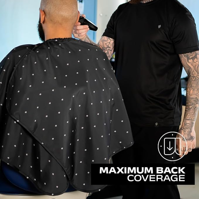 Barber Strong The Barber Cape Haircut Cover for Men, Hair Repelling and Static-Reducing Material, Water Resistant Fabric