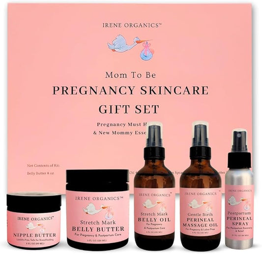 Belly Bundle - Organic Belly Balm and Natural Oil for Pregnancy Stretch Marks and Scars (5 piece set - SM)