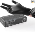 LANON Food Safe Disposable Nitrile Gloves, Latex-Free, Powder-Free, Silicone-Free, Textured Fingertips, Cooking, Black，X-Large
