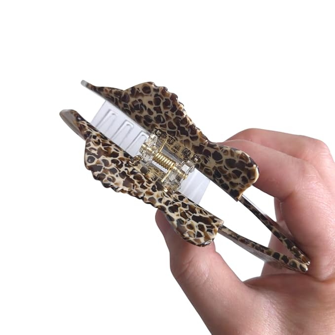 Novelty Grouper Fish Hair Clips,Cute Acetate Hair Clip,Big Claw Clips for Women,Beige