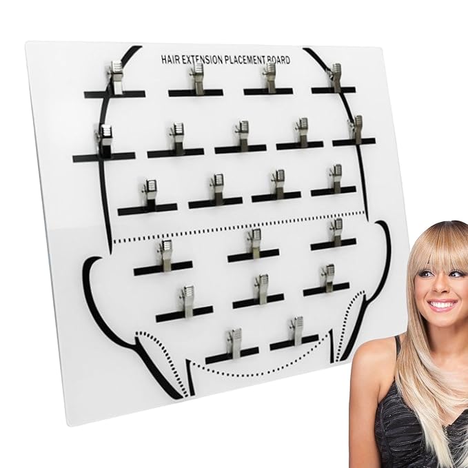 Hair Extension Board - Acrylic Time Saving Separator, Wig Sectioning Display Plate, Braiding Hair Separator hanger, Secure Clip Hanger Design | Professional Grafting Tool for Hairpieces Home Salon Use