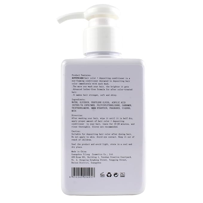 SOVONCARE Black Hair Color Depositing Conditioner Mask 5.28 OZ, Cruelty-Free