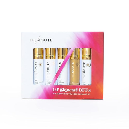 The Route Beauty LIL’ SKINCARE BFFs Skincare Kit: Includes The Everything Day and The Everything Night Moisturizers, and The Girlfriend Skin-Loving Glow Primer (0.27 Fl Oz)
