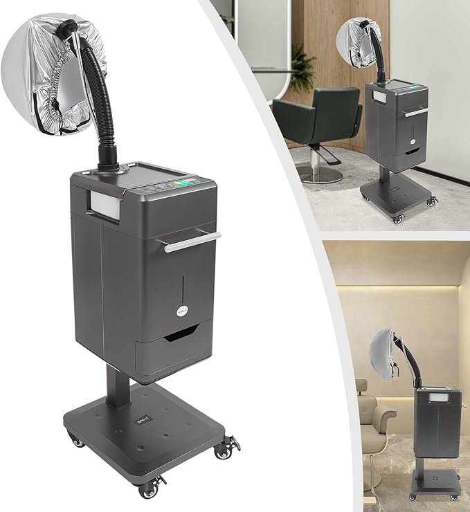 Nano Steamer for Hair, 500w Micro Mist Salon Treatment Hair Steamer Machine, Professional Nano Hair Steamer Machine Color Processor Beauty Salon Nano Hair Steamer with Hose Attachment, Caps