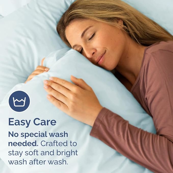 King Pillow Cases - 4 Pack - Super Soft Pillowcase Covers - Envelope Enclosure - Hotel Quality Pillow Protectors - Wrinkle Free, Shrink and Stain Resistant - Machine Washable - 20" x 40" (Ice Blue)