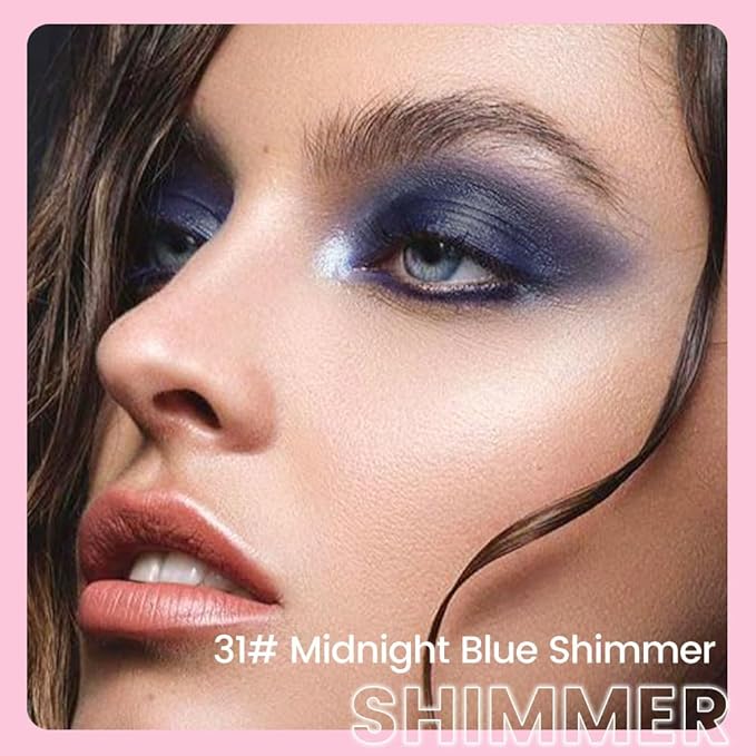 Kaely 2in1 Cream Eye Shadow Brightener Sticks for Eyes, Pencil Eyeshadow Applicator Stick Waterproof Pigmented, Eye Shadow Palette Highlighter Makeup, sombras para ojos, 31 Midnight Blue Shimmer