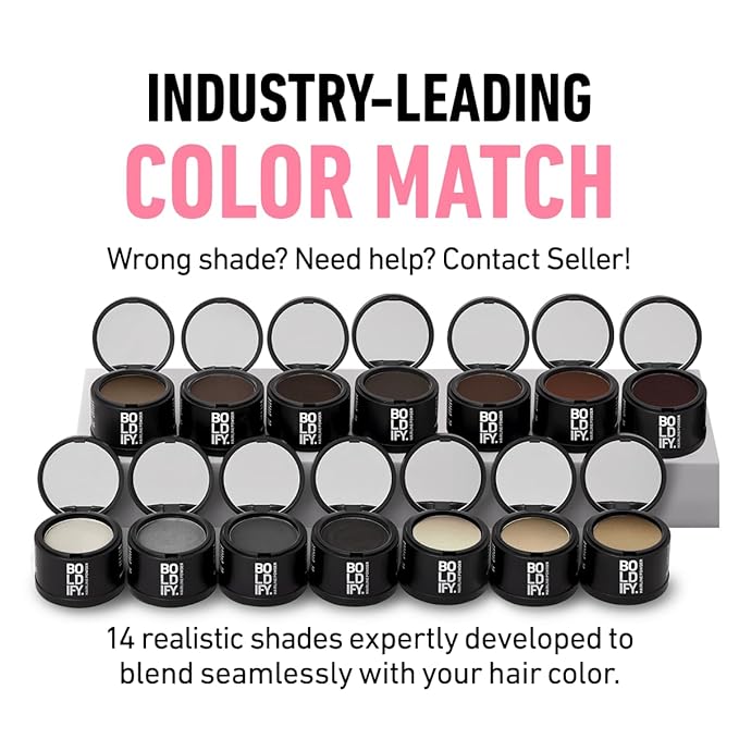 BOLDIFY Hairline Powder (LARGE, 10g) - Root Touch Up Hair Color for Gray Coverage - Bald Spot Concealing Hair Powder for Women & Men - 24-Hour Stain-Proof - Dark Brown