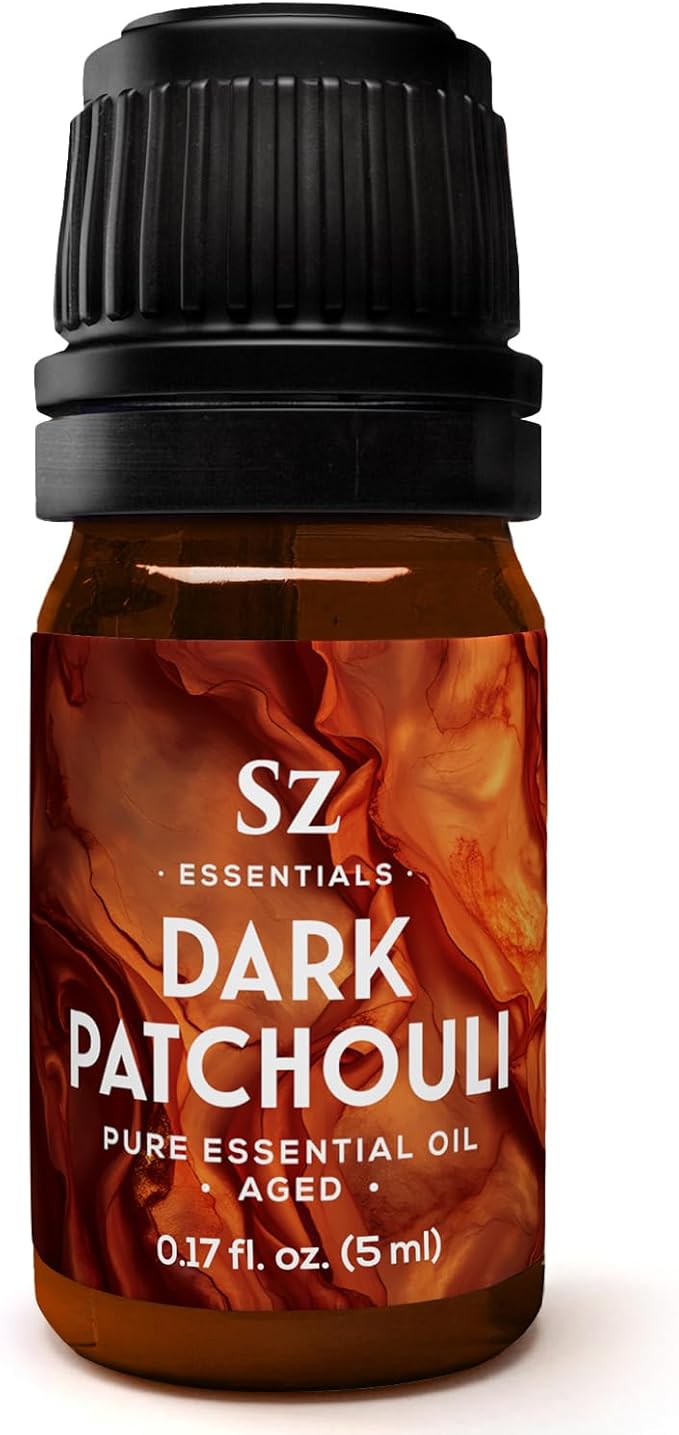 – 5-Year Aged Dark-Patchouli – Premium Essential Oil – Deep, Earthy Aroma | 100% Pure for Aromatherapy, Wellness & Natural Perfumery – DIY | Therapeutic Grade & Vegan – 0.17 fl oz.