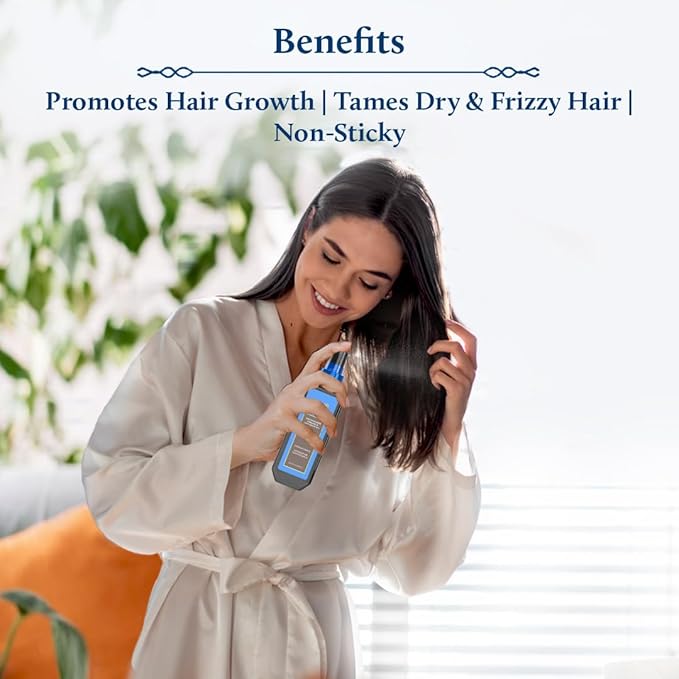 Blue Nectar Hair Growth Serum with Rosemary Oil for Hair Growth | Ayurvedic Hair Tonic Spray (8 Herbs, 3.38 Fl Oz)