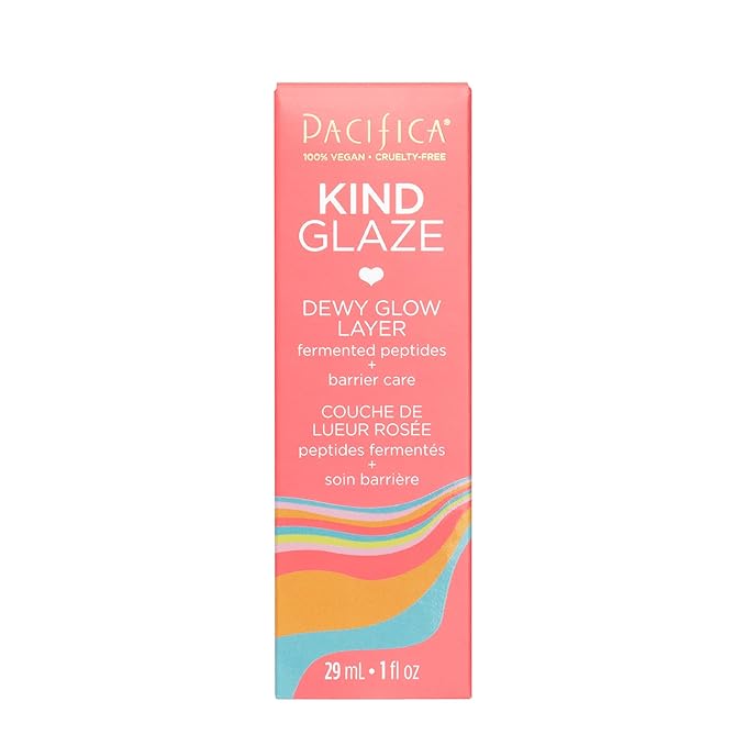 Pacifica Beauty Kind Glaze Dewy Glow Layer, Skincare, Vegan Collagen, Squalane, Hydrating, Lightweight Face Foundation, Primer, Highlighter, Finishing Touch Flawless, All Skin Tones, 1 fl oz (1 Count)