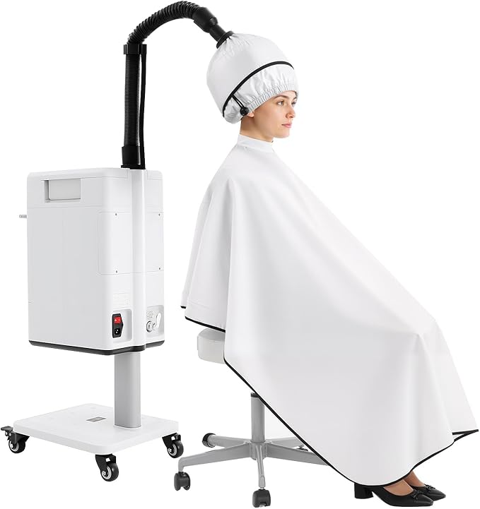 Nano Ionic Hair Steamer Machine - 500W Professional Hair Steamer with 6 Modes for Deep Conditioning, Scalp Care, Perm & Color Treatment - Adjustable Temp & Timer for Salon & Home Use