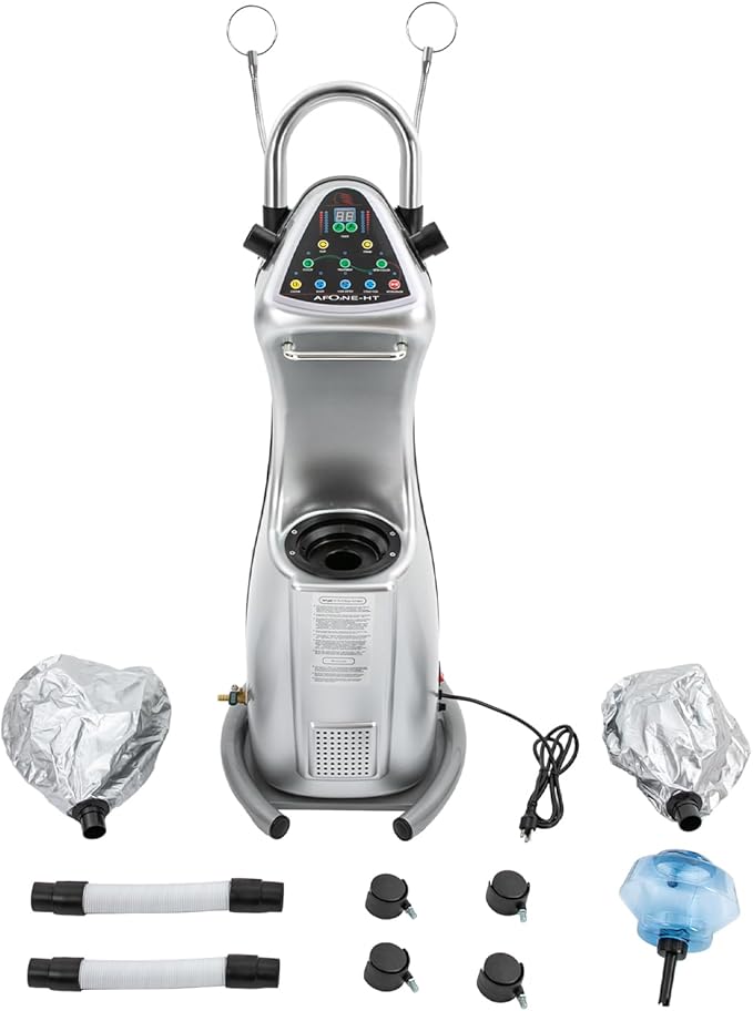 Steamer for Hair Salon,Ozone Micro Mist Hair Steamer, 650W Hair Salon Professional Ozone Hair Steamer Free Standing Color Processor with Dual Caps,Rolling Base for Deep Hair Care Repair, Hair Styling