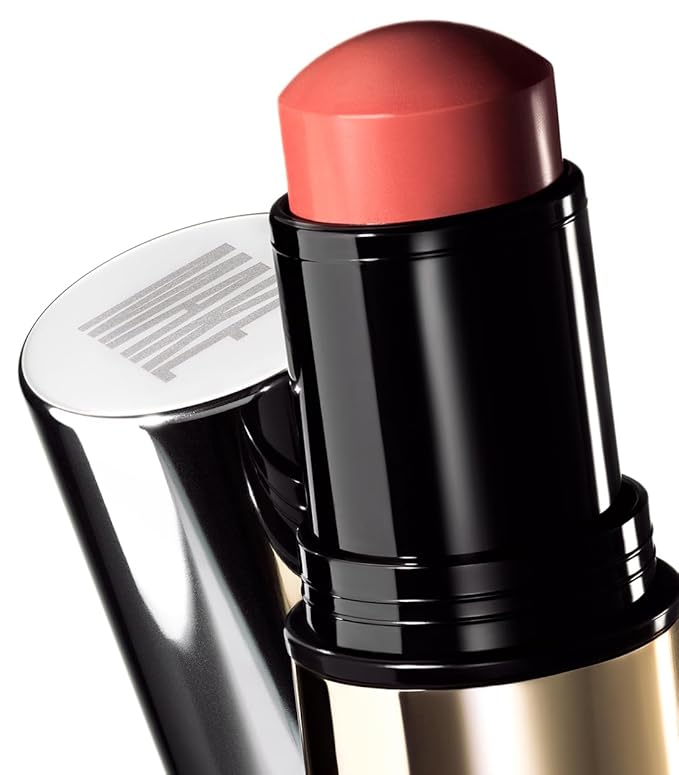 MAKE Beauty Heat Stroke Cream Blush Stick for Cheeks with Natural Hydrating Dewy Finish. Creamy Gel Blush Balm - Shade Bask, Coral Pink Cheek Tint