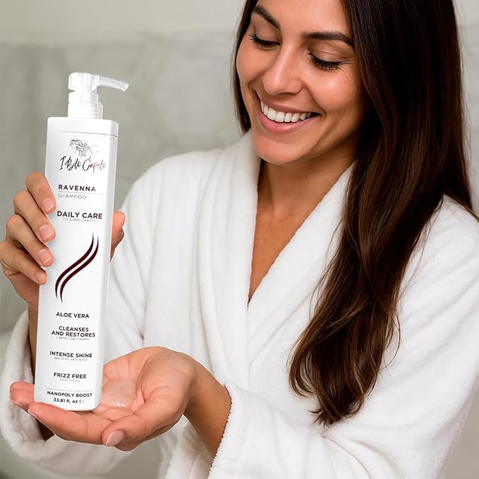 I Belli Capelli Ravenna Aloe Vera Shampoo & Conditioner Set – Sulfate & Paraben-Free, Deep Moisture, Breakage Reduction for Dry, Damaged & All Hair Types, 2×1L (33.8 fl oz each)