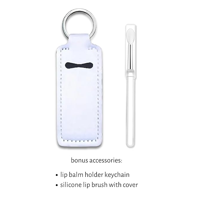 Set of 6 Medicated Lip Balms by Carmex: 3 Jars and 3 Tubes. Carmex Lip Balm Moisturizer, Trusted Relief for Dry, Chapped Lips. Bundled with Silicone Lip Brush and Lip Balm Holder Keychain (White)