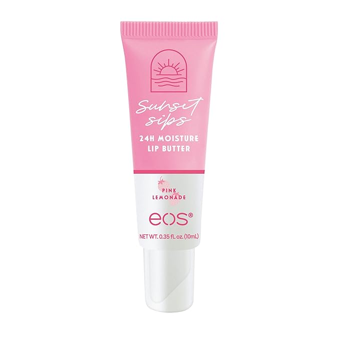 eos Sunset Sips Lip Butter Tube- Pink Lemonade, 24-Hour Moisture, Overnight Lip Mask, Lip Care Products, 0.35 fl oz (Pack of 2)