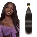 Human Hair Bundles Natural Black Straight Hair Extensions Grade 8A Peruvian Virgin Remy Hair Single Bundle 22 Inch Double Weft Real Color 1B Hair Weave