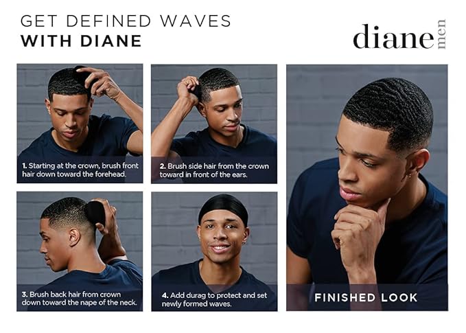 Diane 100% Boar Bristle Club Brush for Waves and Smoothing - Fine to Medium Hair Detangler for Men and Women, Shine Restorer, Soft on Scalp