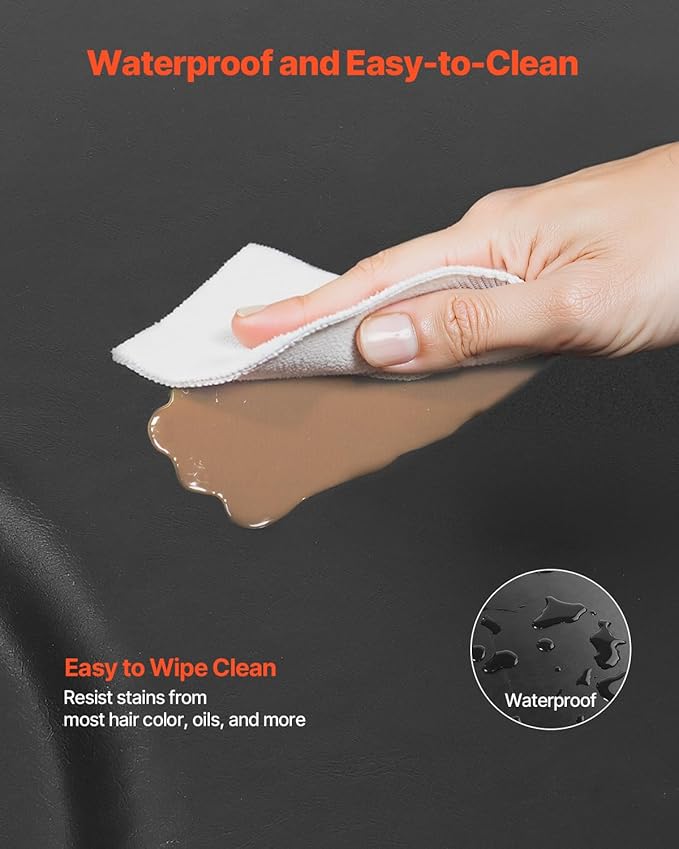 VEVOR Salon Mat for Hair Stylist, 3 x 4 FT Semi-Circle Salon Chair Mat, 1-inch Thickened Anti Fatigue Barber Shop Floor Mat with Round Cut Out, Easy-to-Clean PVC Surface & Anti-Trip Beveled Edges