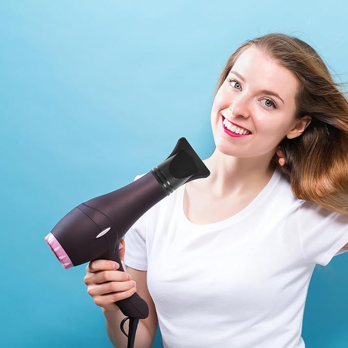 2PCS Professional Blow Dryer Narrow Concentrator - Specific Fit 4.3-4.5cm Diffusers, Black ABS Plastic Nozzle Replacement for Hair Dryer Attachments, Salon-Grade Flat Blow Styling Tools