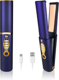 Cordless Hair Straighteners 5000 mAh Long Range Titanium Portable Flat Iron Wireless Mini Hair Straightener 2 in 1 for Straightening and Curling Travel Straightener max. 210℃/410℉ Heats Up in Seconds