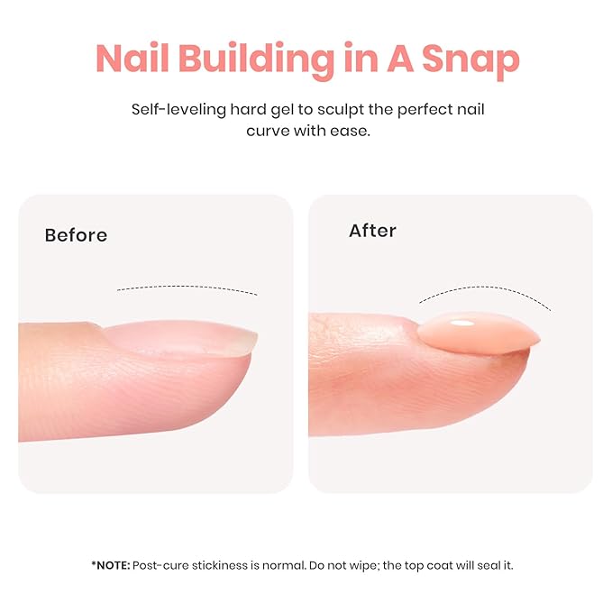 Beetles Pink Nude Builder Gel for Nails 7 in 1 Strengthener Gel for Nail Apex & Thickening Nail Extension DIY Salon at Home Beauty Gift Sets for Women Base Coat Top Coat Needed