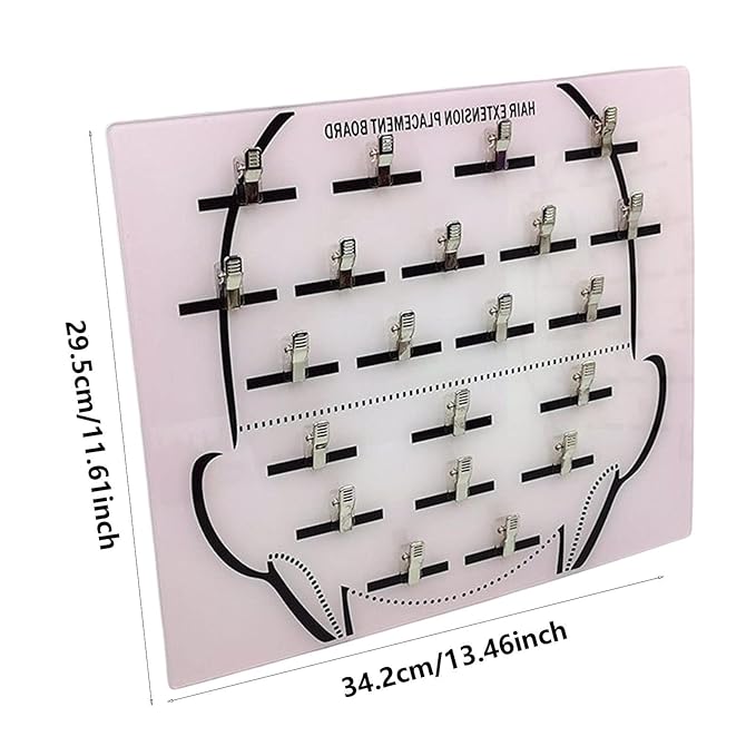 DNCG Hair Extension Holder Acrylic Board, Hair Extension Holder Board With Clip For Hairpieces, Wig Sectioning Display Grafting Plate, Hair Hanger, 1, light pink1