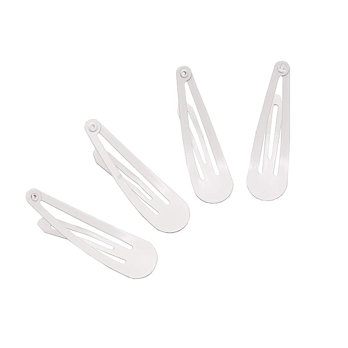 Dofash 2IN/5CM Small White Snap Hair Clips Metal Hair Barrettes Hair Grips Hair Accessories Hair White Hair Clips For Women Thin Hair - 36Count (Snow White 3 Sets)