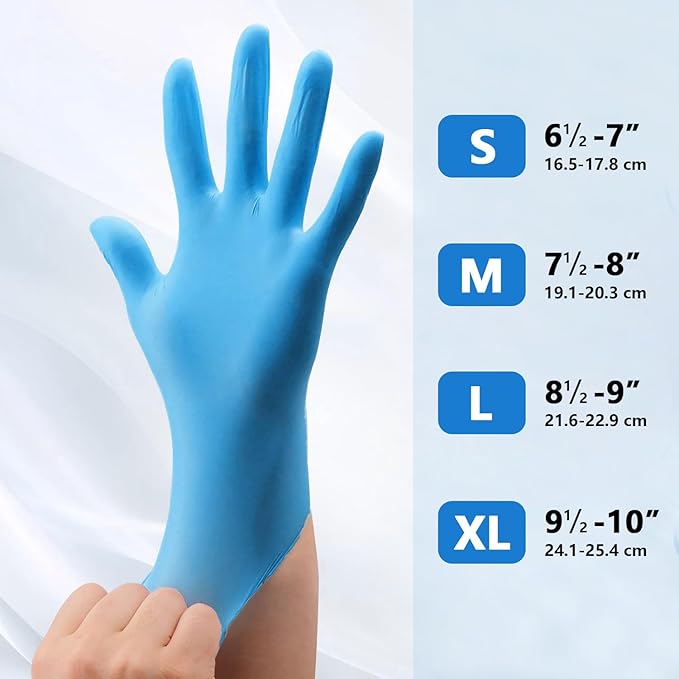 Blue Nitrile Gloves Disposable, Latex & Powder Free, Food Safe Gloves for Cooking Kitchen Cleaning Healthcare Salons