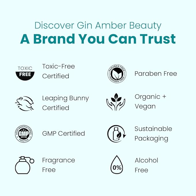 Gin Amber Beauty Derma Roller for Face – Stainless Steel – Skincare Tool for Even Product Application and Refined-Looking Skin
