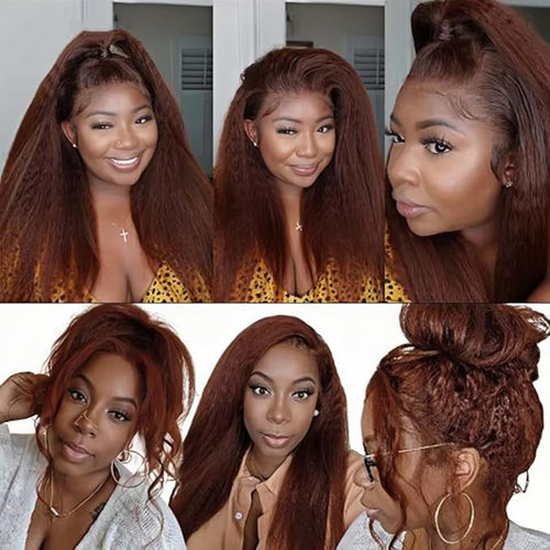 28 28 28 Inch Chocolate Brown Bundles Human Hair Brown Yaki Straight Bundles Brazilian Virgin Remy Hair Extensions Niegmeag Double Weft Color 4 Kinky Straight Bundle Hair Weave 300g