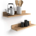 Mobili Fiver, Set of 2 Rachele Shelves, 31.49 in, Rustic Oak, Made in Italy