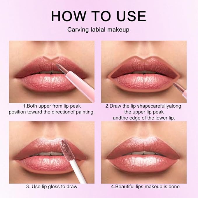 evpct Bronze Gold Metallic Glitter Lip Liner and Lipstick Combo Lip Gloss Stain Set Makeup for Women Long Lasting Waterproof 24, Rose Gold Metallic Shimmer Frosted Iridescent Glossy Liquid Lipstick 14