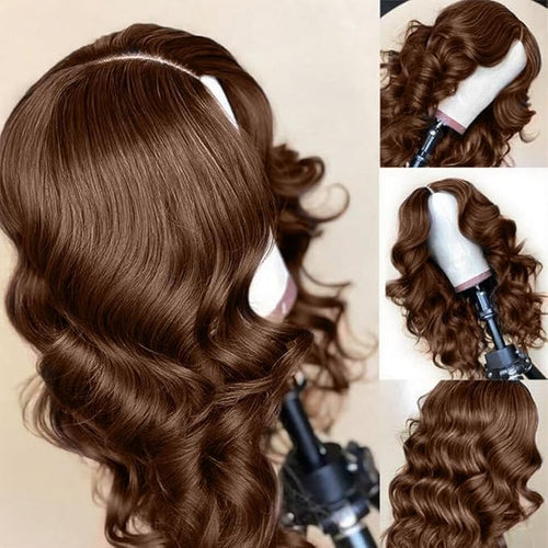 2X6 SKINLIKE HD Lace Closure Wigs Human Hair, Chocolate Brown Human Hair Lace Front Wig, Body Wave Human Hair Wig Pre-Plucked Bleached Knots 250% Density HD Lace Closure Wigs 32 Inch
