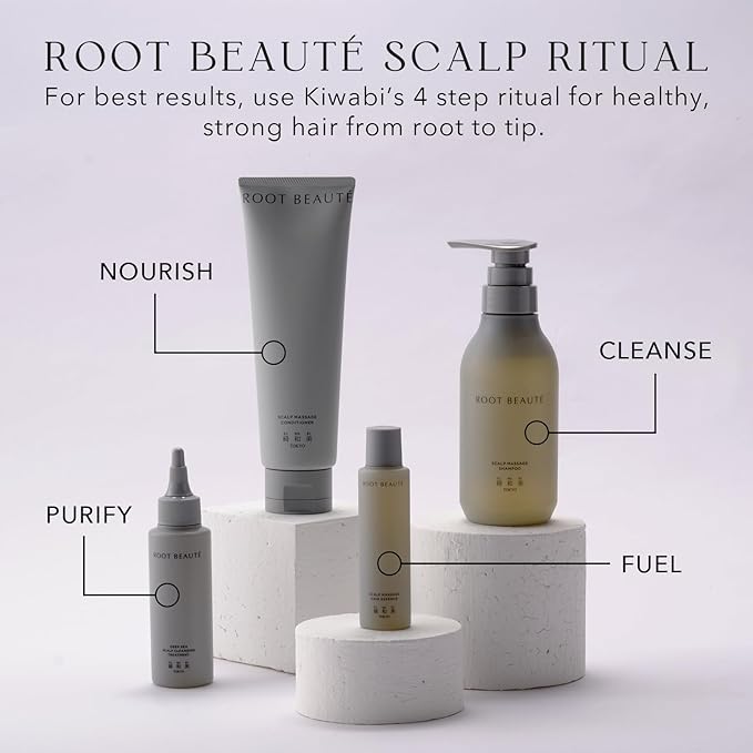 Kiwabi Root Beauté Deep Sea Scalp Treatment – Scalp Detox Treatment Gel With Mineral-Rich Deep Ocean Water, Sea Salt & 10 Marine Botanicals – Hair Build Up Remover for Sensitive Scalps (90ml)