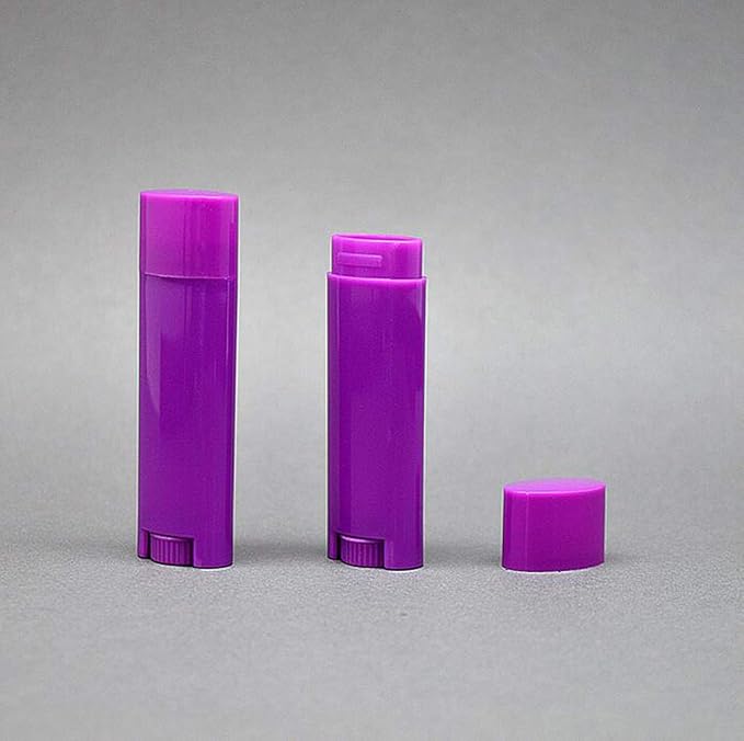 5ml 100Pcs Empty Oval Deodorant Lip balm Tubes Containers Twist-up Refillable Containers for Lipstick,Chapstick,Homemade Lip balm,DIY Deodorants(Purple)