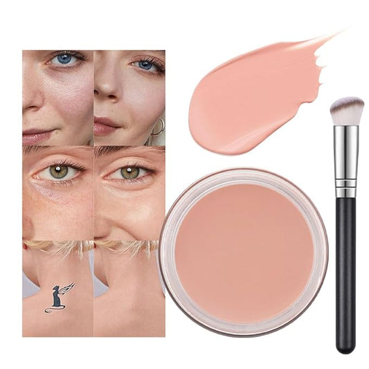 Kaely Pot Concealer Full Coverage Set,under Eye Brightener Concealer for Conceals Dark Circles,Waterproof Foundation Face Makeup Brush Kit,Color Correcting Concealer,Eye Ring corrector de ojeras 04