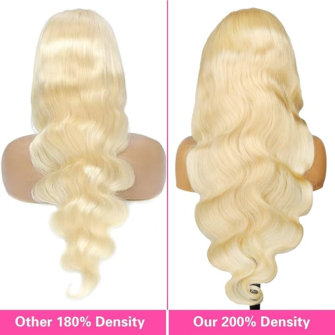 613 13x6 Lace Front Wig Human Hair 30 Inch 200 Density 613 Wig HD Transparent Lace 613 Human Hair Wig Body Wave Blonde Lace Front Wigs for Women
