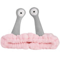 Jowmoy Cute pink grey Snail Headband,Wash Face for Women Makeup Shower Spa Headband (1 Pack)