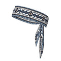 Men's Women Fashion Sports Sweatband Hand Decor for Running Fitness Spa, Long Multifunction Colorful Surf Blue Tribal Navajo Aztec Geometric Ethnic Pattern Head Ribbon Headwear