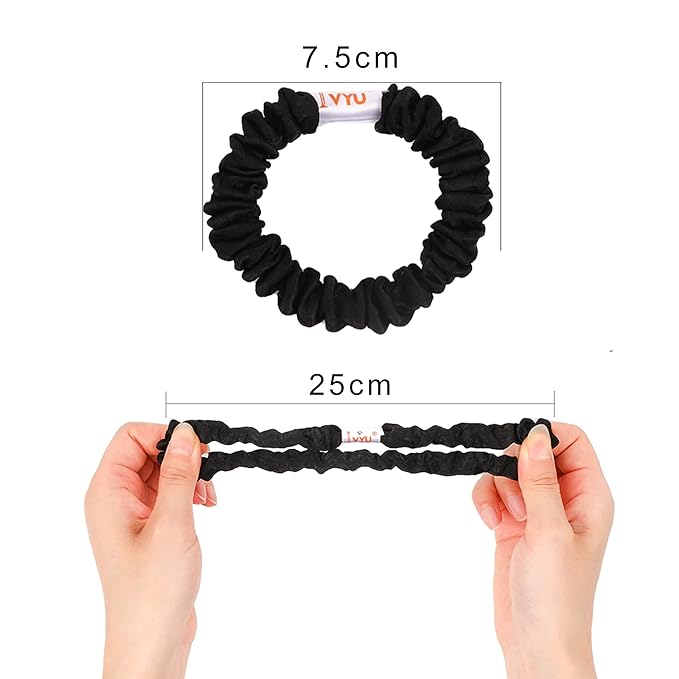Hair Ties Silk Satin Scrunchies - Small Mini Scrunchy for Women Thick Hair Accessories Cute Soft No Slip Hair Elastics Ponytail Holder for Curly Hair No Damage Hairties Gift for Girls
