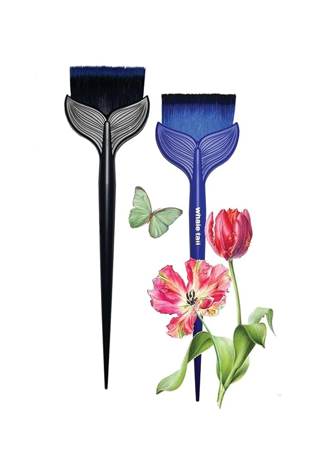 Ellie Luckcci Multipurpose Hair Dye Brush - Whale Tail Zen Brush for Hair Color, Face Mask & Body Lotion Application, Salon Quality Beauty Tool