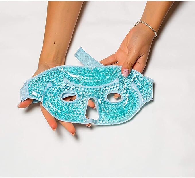 Reusable Gel Eye Mask, Cooling Eye Mask Reusable Small Ice Pack Under Eye Patches, Eye Hot Cold Treatment Pack for Redness, Pain Relief and Eye Relax, Pink,1 Pack