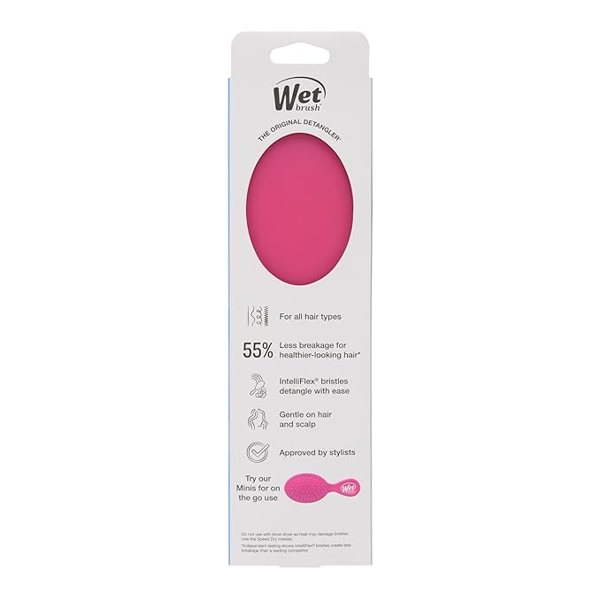 Wet Brush Original Detangler Hair Brush, Pink Frost - Ultra-Soft IntelliFlex Bristles - Detangling Brush Glides Through Tangles For All Hair Types (Wet Dry & Damaged Hair) - Women & Men