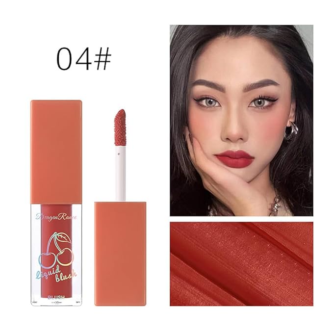 Liquid Blush 4Pcs Set Makeup for Cheeks Matte Finish Soft Cream, Flushed Cheeks, Vegan & Cruelty-free,Long-Wearing, Smudge Proof, Natural-Looking